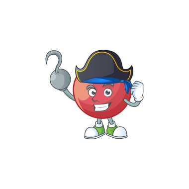 Karikatür maskotu Korsan taze kadife elma