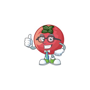 Karakter maskotu ile işadamı nadir kadife elma