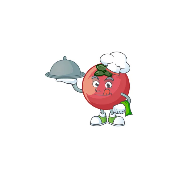 Chef con fruta de manzana de terciopelo para un jugo saludable — Vector de stock