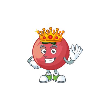 Beyaz arka planda Kral kadife elma maskotu.