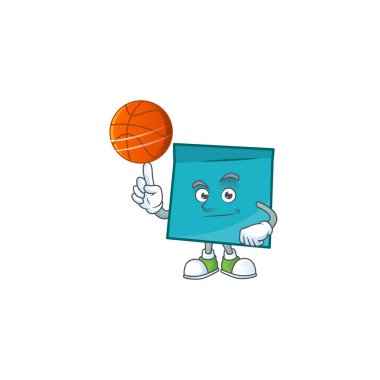 Iş için basketbol dikdörtgen etiket kağıt karikatür ile.
