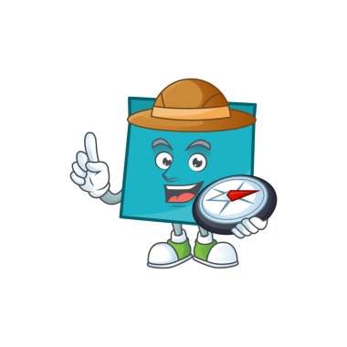 Beyaz arka plan üzerinde Explorer mavi dikdörtgen etiket kağıdı.