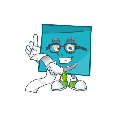 Beyaz arka plan üzerinde menü mavi dikdörtgen etiket kağıdı ile.