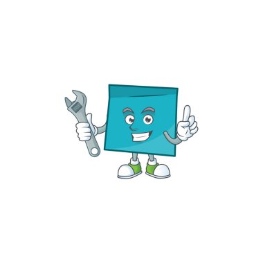 Çizgi film karakterinde mekanik dikdörtgen etiket kağıdı