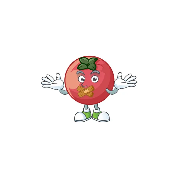 Silent Velvet Apple mascotte op witte achtergrond. — Stockvector