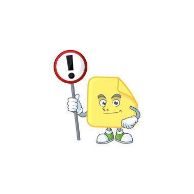 Maskot ile imza yuvarlak etiket kağıt karikatür ile