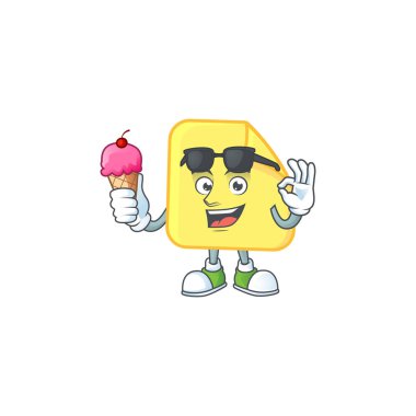 Iş için dondurma sarı yuvarlak etiket kağıdı ile