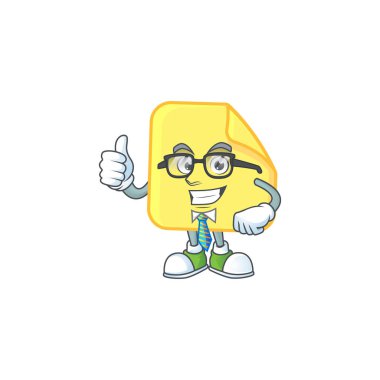 İş adamı iş için sarı yuvarlak etiket kağıt