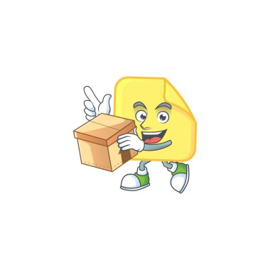 İş için kutu sarı yuvarlak etiket kağıdı ile