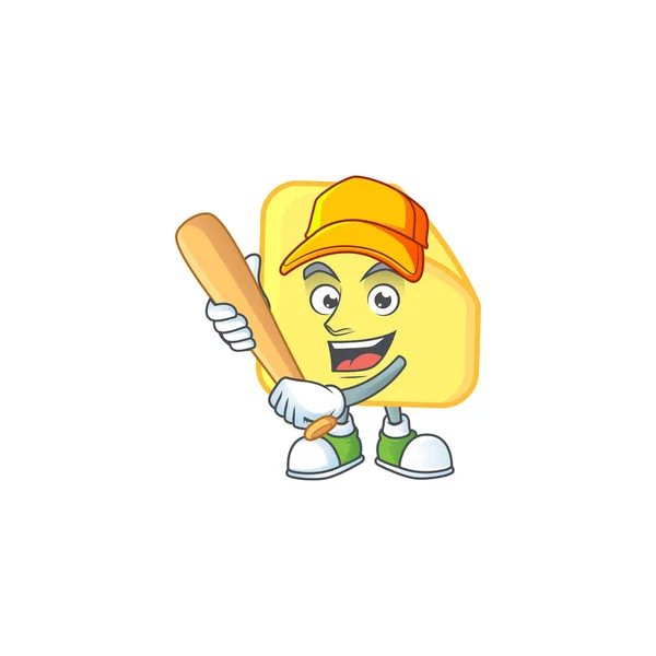 Hranový okrouhlé nálepka na baseball s maskotem — Stockový vektor