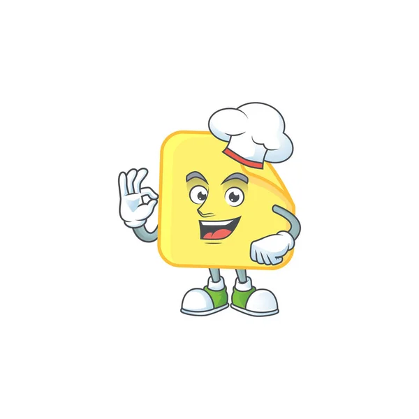 Papel adhesivo redondeado amarillo Chef para negocios — Vector de stock