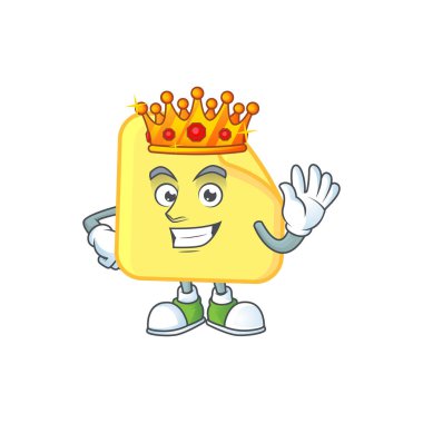 Beyaz arka plan üzerinde Kral yuvarlak etiket kağıdı.