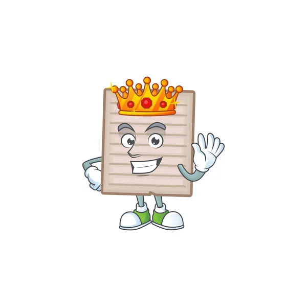 Koning Vintage scrapbook papier cartoon karakter mascotte — Stockvector