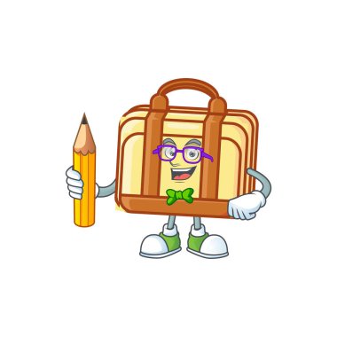 Ekipman ofisi için öğrenci iş çantası karikatür.