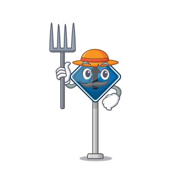 Çiftçi düz ileri çizgi film ile izole