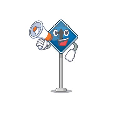 Megafon düz ileri çizgi film ile izole ile