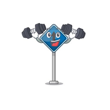 Fitness düz ileri çizgi film ile izole