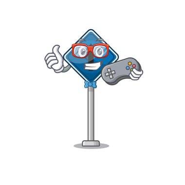 Oyun minyatür maskotu düz önünde şekil