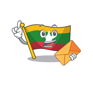 Zarf bayraklı Myanmar karikatür direği kaldırıldı