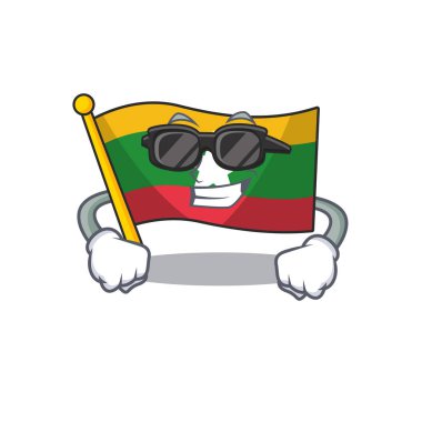 Süper serin bayrak myanmar karikatür kutup kaldırdı oldu