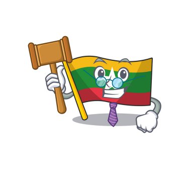 Yargıç bayrağı myanmar karakter çekmecesinde katlanmış