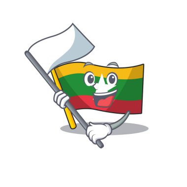 Bayrak bayrağı myanmar karakter çekmecesinde katlanmış ile