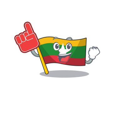 Köpük parmak bayrağı myanmar karakter çekmecesinde katlanmış