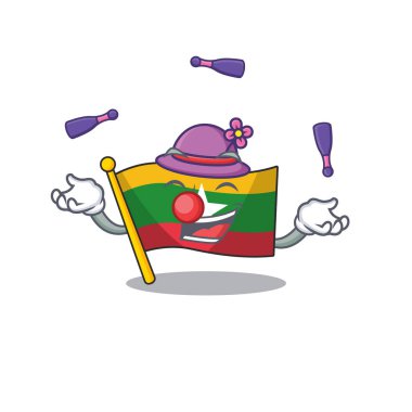 Hokkabazlık bayrağı myanmar karakter çekmecesinde katlanmış