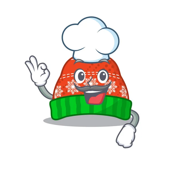 Chapeau d'hiver chef en forme de mascotte — Image vectorielle