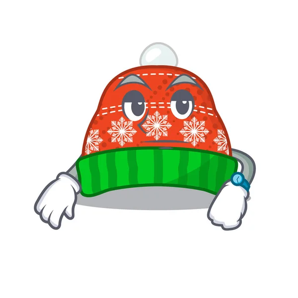 Sombrero de invierno de espera poner en armario de dibujos animados — Vector de stock