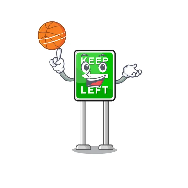 S basketbalovým tvarem zachovat levý tvar maskota — Stockový vektor