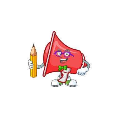 Yüksek sesle konuşmak için öğrenci kırmızı hoparlör karakteri.