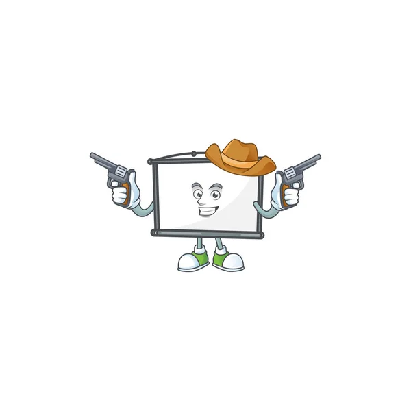 Cowboy vazio tela do projeto na mascote —  Vetores de Stock