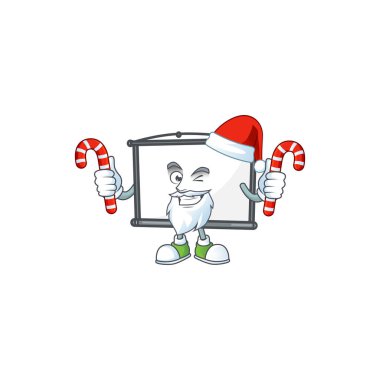 Beyaz arka planda şeker boş proje ekranı ile Santa