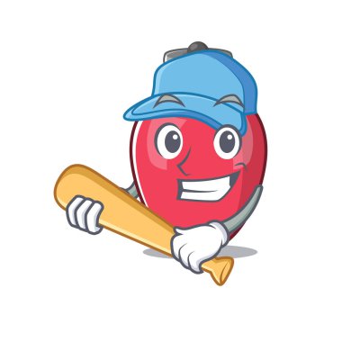 Çizgi filmde izole beyzbol noel ışıkları oynamak