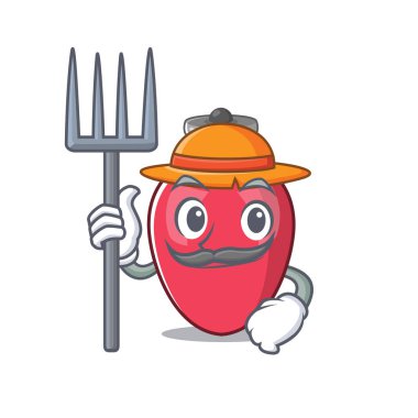 Karikatür izole Çiftçi noel ışıkları