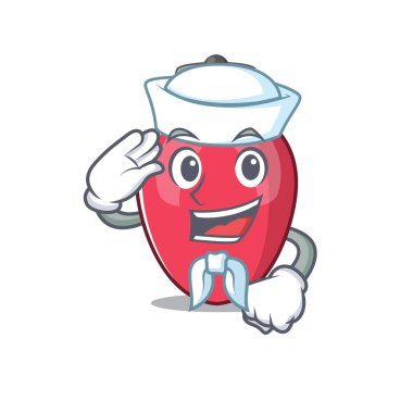 Karikatür izole Denizci noel ışıkları