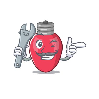 Karikatür duvarına karşı mekanik noel ışıkları