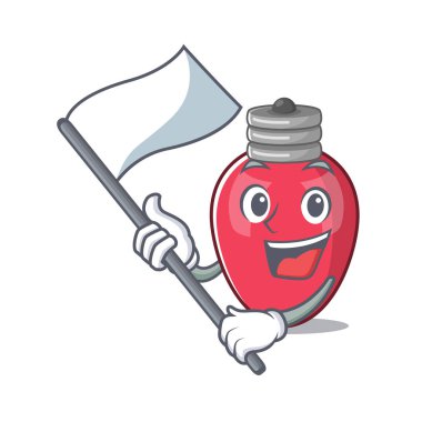 Karikatür duvara karşı bayrak noel ışıkları ile