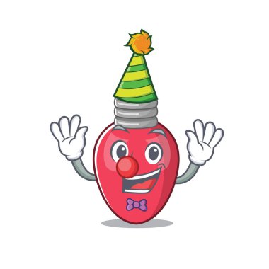 Karikatür duvara karşı Palyaço noel ışıkları