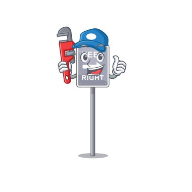 Tesisatçı yan yol karakteri sağ tutmak