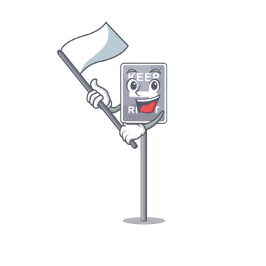 Bayrak ile yan yol karakteri sağ tutun