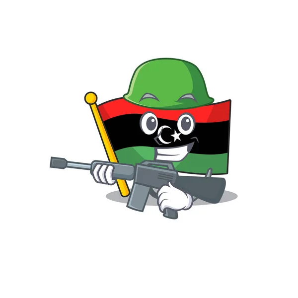 Прапор армії талісман лівії, сформований на персонажі — стоковий вектор
