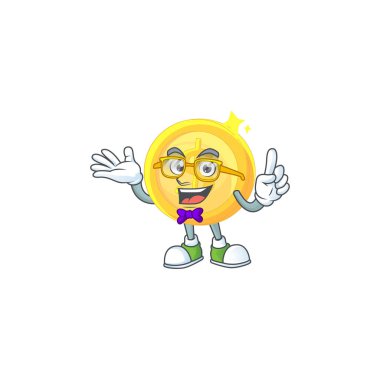 Geek para altın sikke izole beyaz arka plan