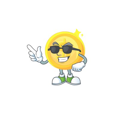 Süper serin para birimi altın sikke izole beyaz arka plan