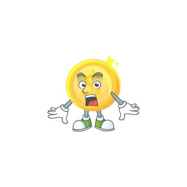 Ödeme için sürpriz altın sikke çizgi film karakteri