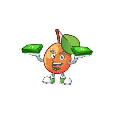 Para çantası olgun shipova çizgi film karakteri maskot şekli ile