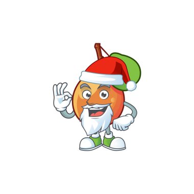 Beyaz arka planda Santa shipova meyve karikatür