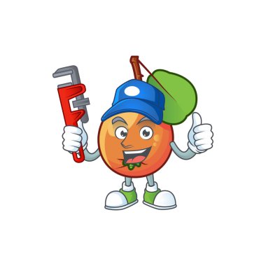 Beyaz arka planda Tesisatçı shipova meyve karikatür