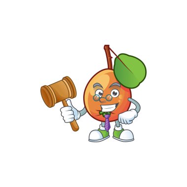 Beyaz arka plan üzerinde Yargıç shipova meyve karikatür